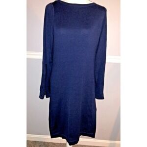 Tommy Bahama Dress Size M blue long sleeve Shift Knit